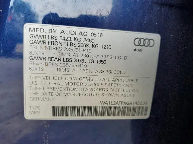 2016 AUDI Q5 PREMIUM PLUS  
