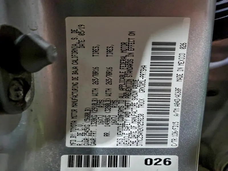 2019 TOYOTA TACOMA DOUBLE CAB  