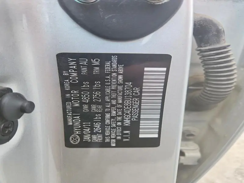 2011 HYUNDAI GENESIS 3.8L  