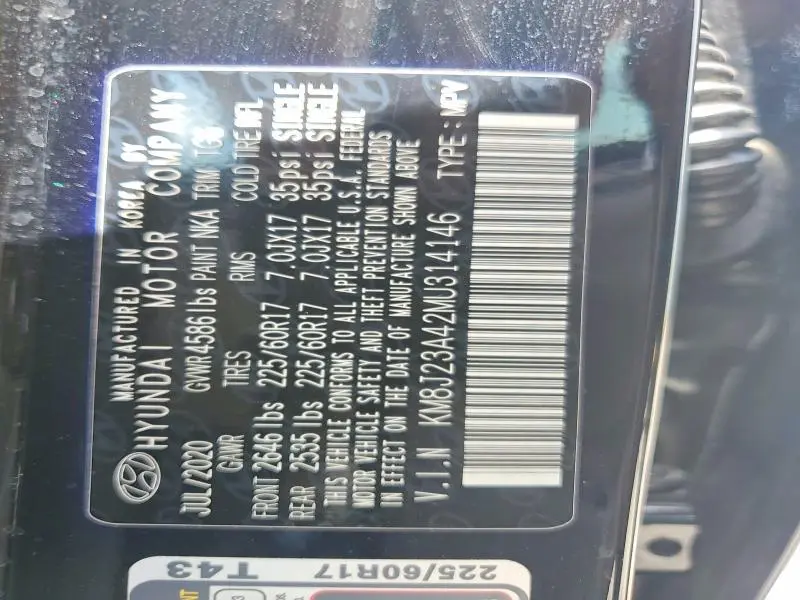 2021 HYUNDAI TUCSON SE  
