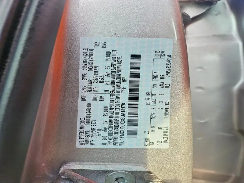 2016 FORD ESCAPE TITANIUM  
