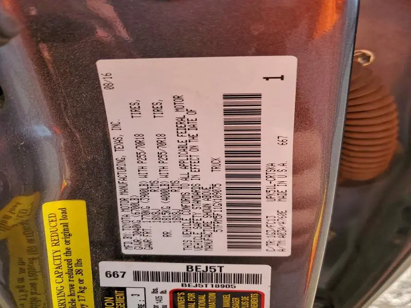 2016 TOYOTA TUNDRA DOUBLE CAB SR  