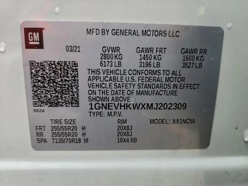 2021 CHEVROLET TRAVERSE LT  