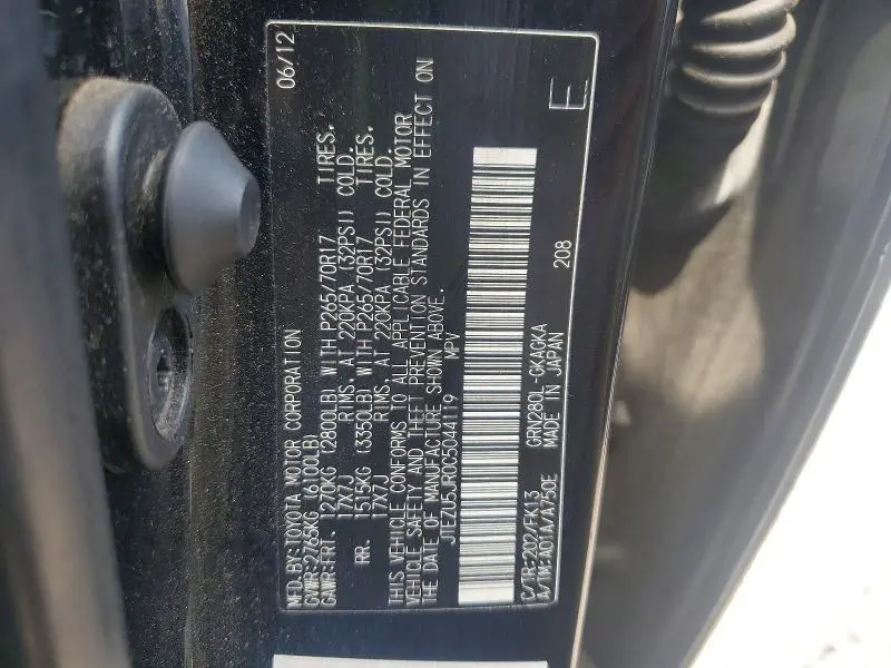2012 TOYOTA 4RUNNER SR5  