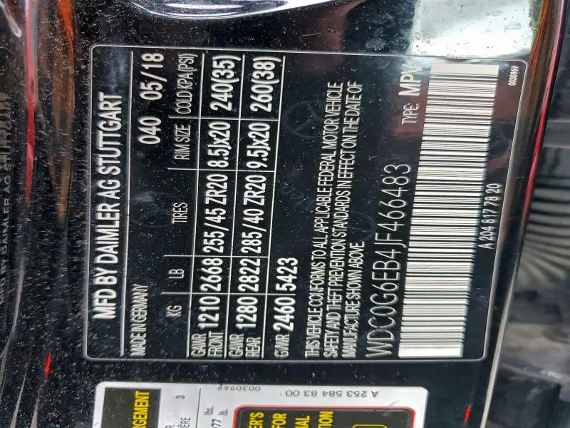 2018 MERCEDES-BENZ GLC 43 4MATIC AMG  