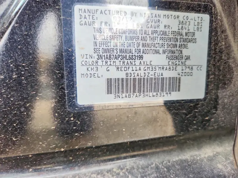 2017 NISSAN SENTRA S  