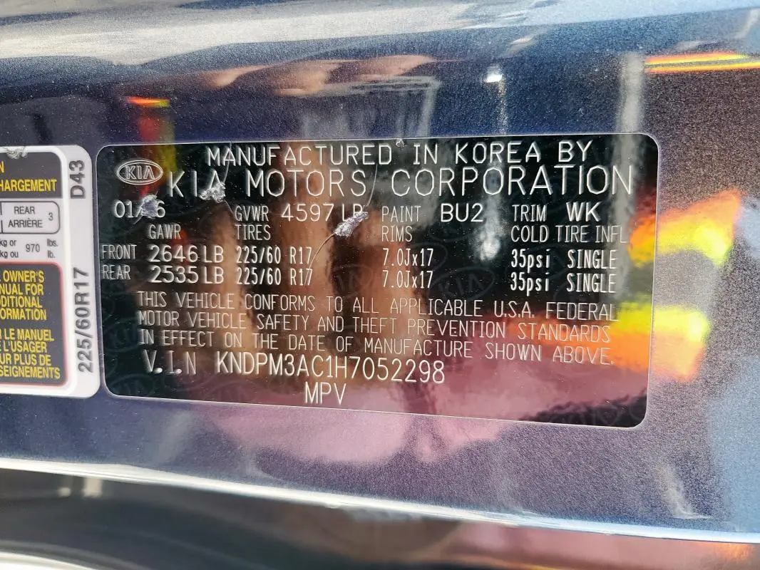 2017 KIA SPORTAGE LX  