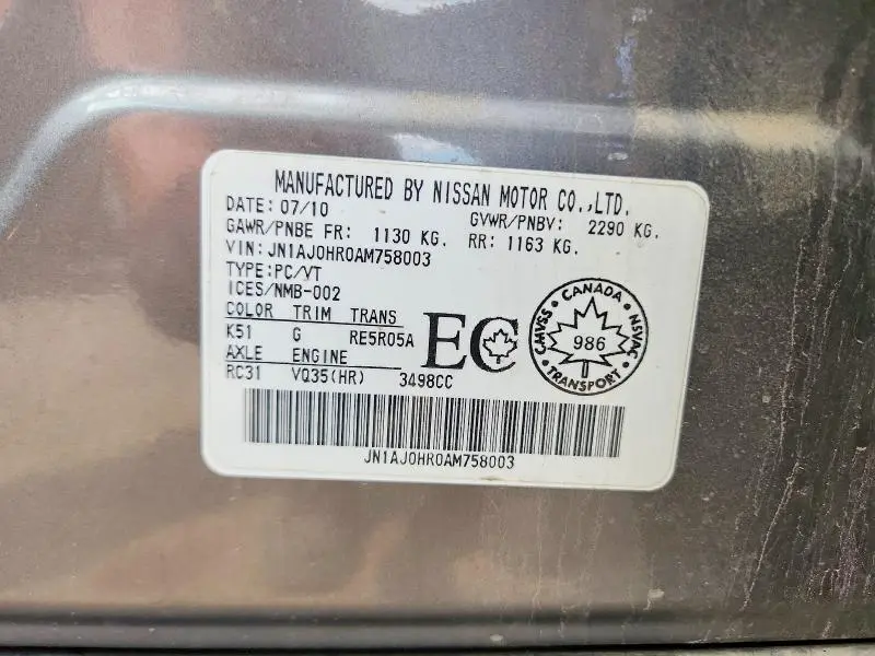 2010 INFINITI EX35 BASE/JOURNEY  