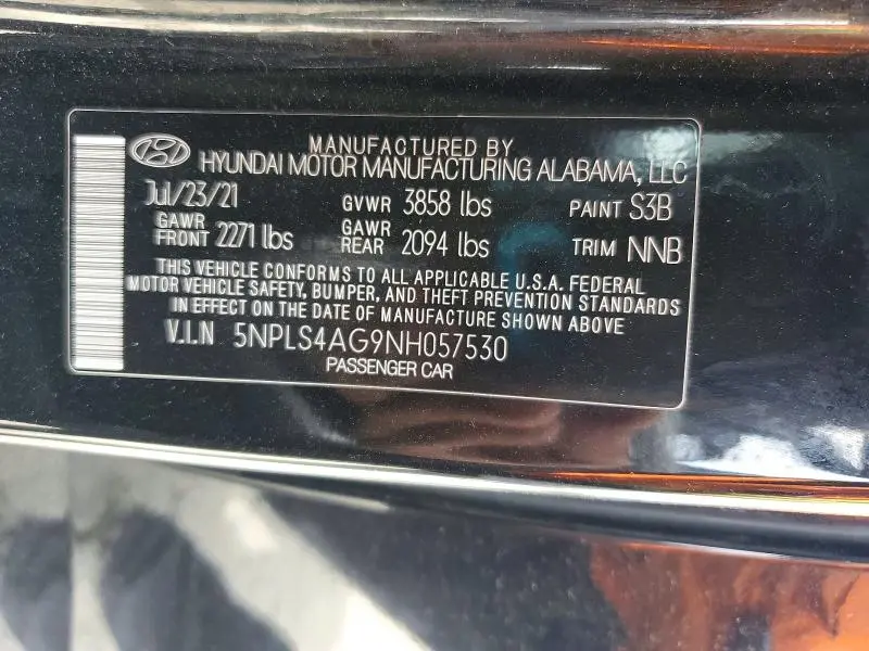 2022 HYUNDAI ELANTRA SEL  