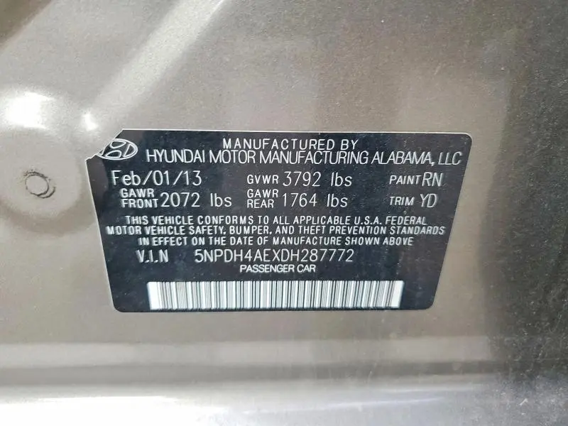 2013 HYUNDAI ELANTRA GLS  