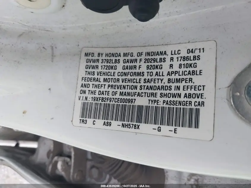 2012 HONDA CIVIC EX-L