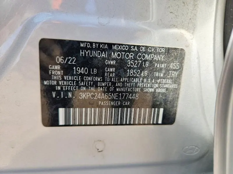 2022 HYUNDAI ACCENT SE  