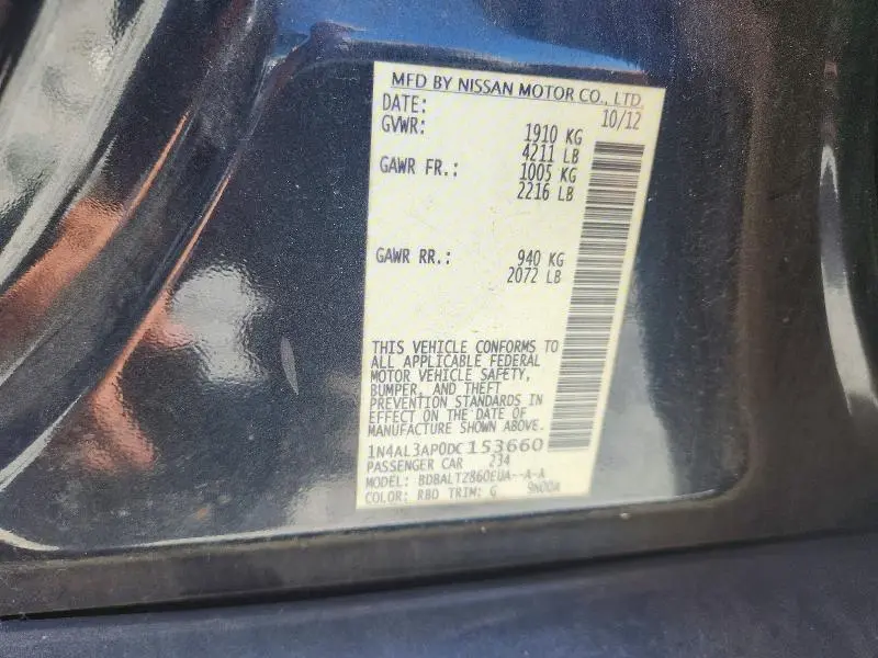 2013 NISSAN ALTIMA 2.5  