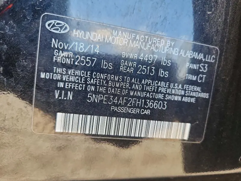 2015 HYUNDAI SONATA LIMITED  