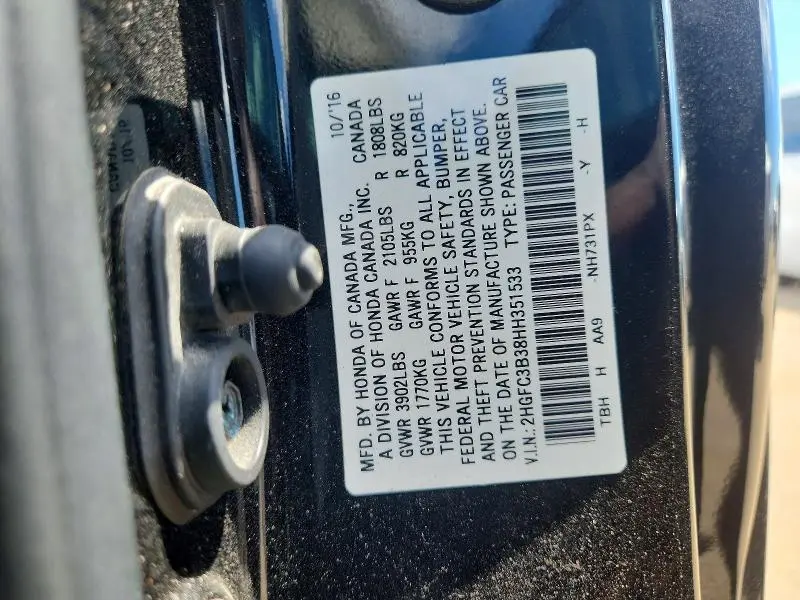 2017 HONDA CIVIC EX  
