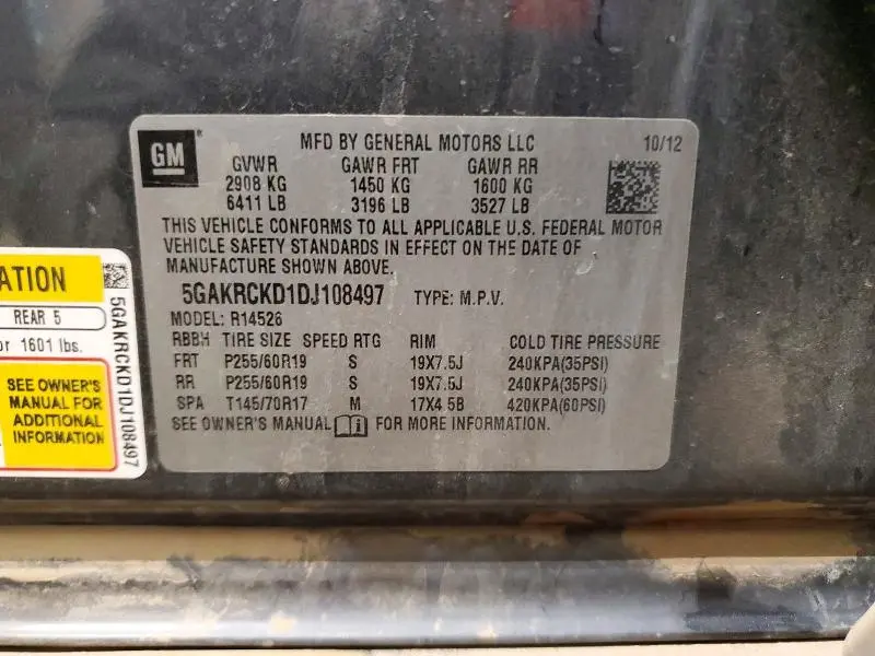 2013 BUICK ENCLAVE   