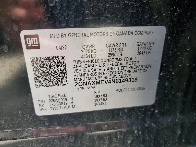 2022 CHEVROLET EQUINOX RS  