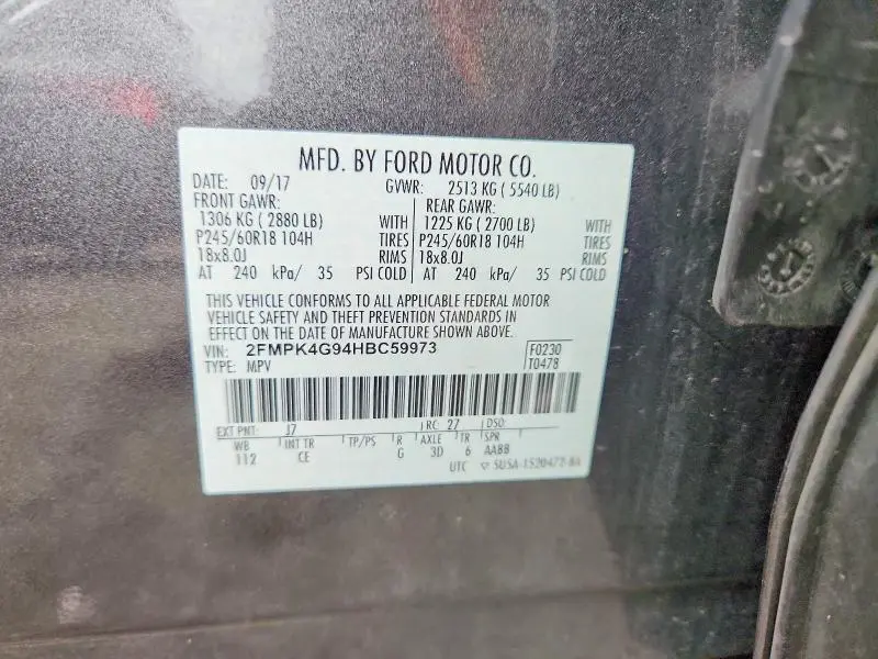 2017 FORD EDGE SE  