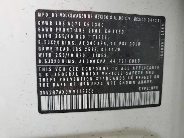 2021 VOLKSWAGEN TIGUAN SE  