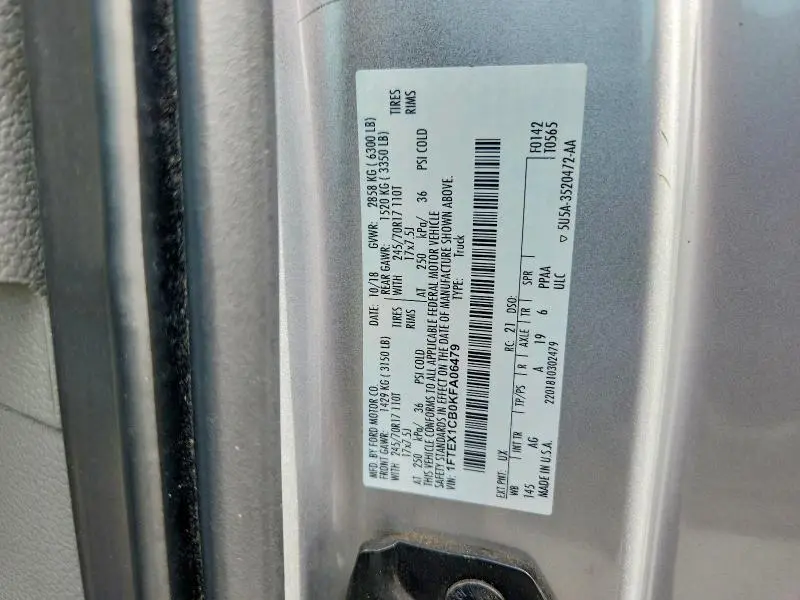 2019 FORD F150 SUPER CAB  