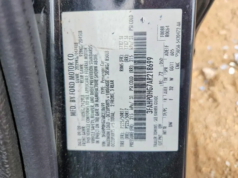 2010 FORD FUSION SE  