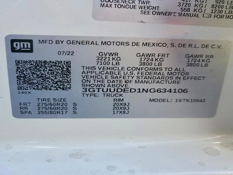 2022 GMC SIERRA K1500 SLT  