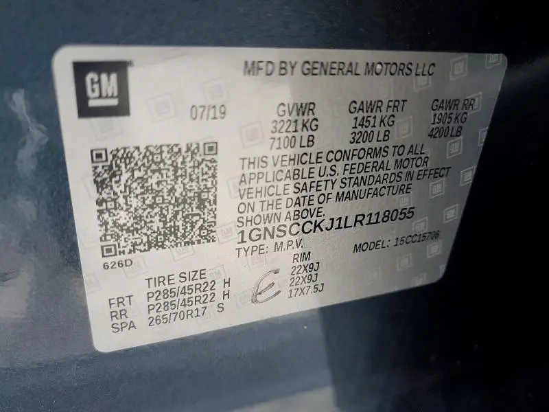 2020 CHEVROLET TAHOE C1500 PREMIER  