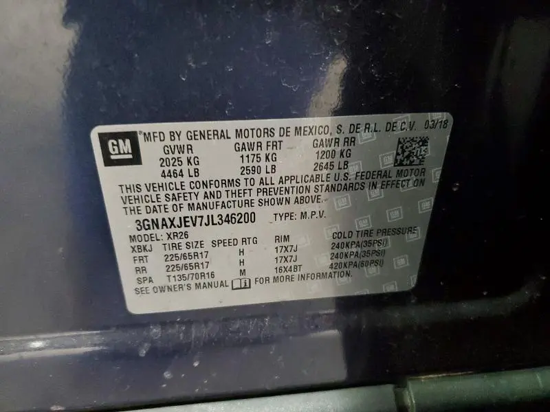 2018 CHEVROLET EQUINOX LT  