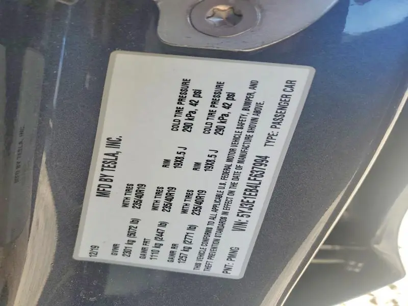 2020 TESLA MODEL 3   