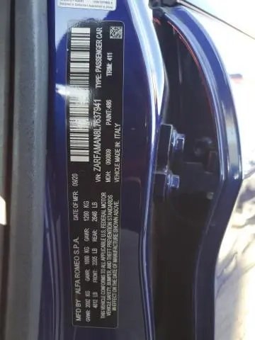 2020 ALFA ROMEO GIULIA   