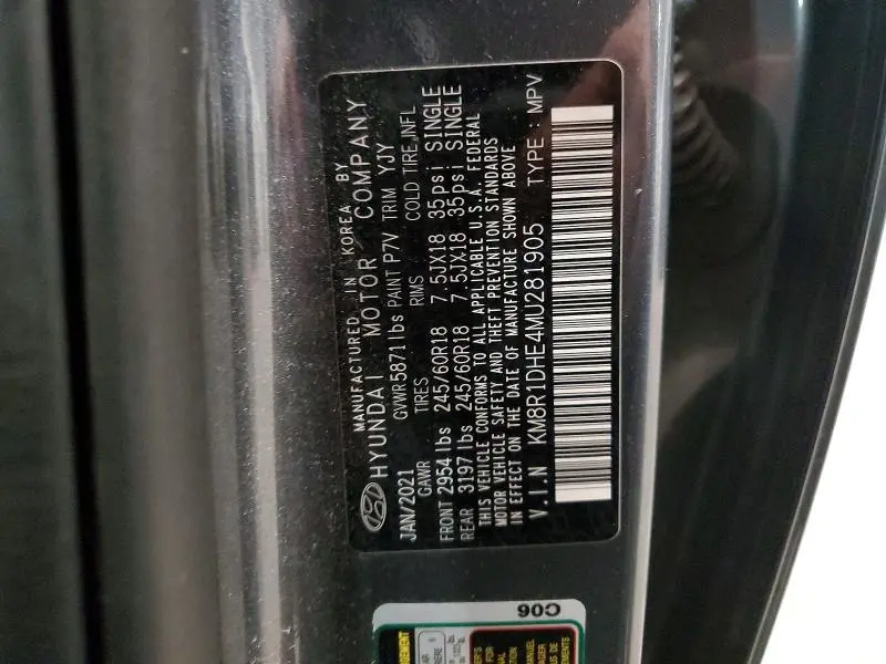 2021 HYUNDAI PALISADE SE  