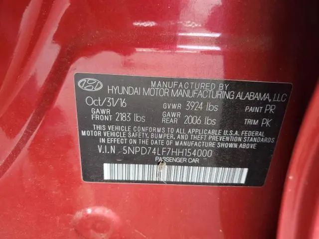 2017 HYUNDAI ELANTRA SE  