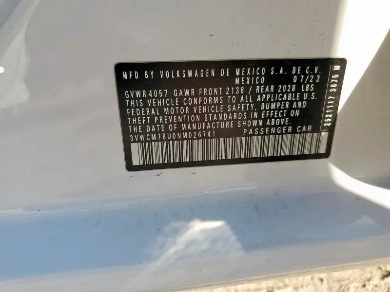 2022 VOLKSWAGEN JETTA S  