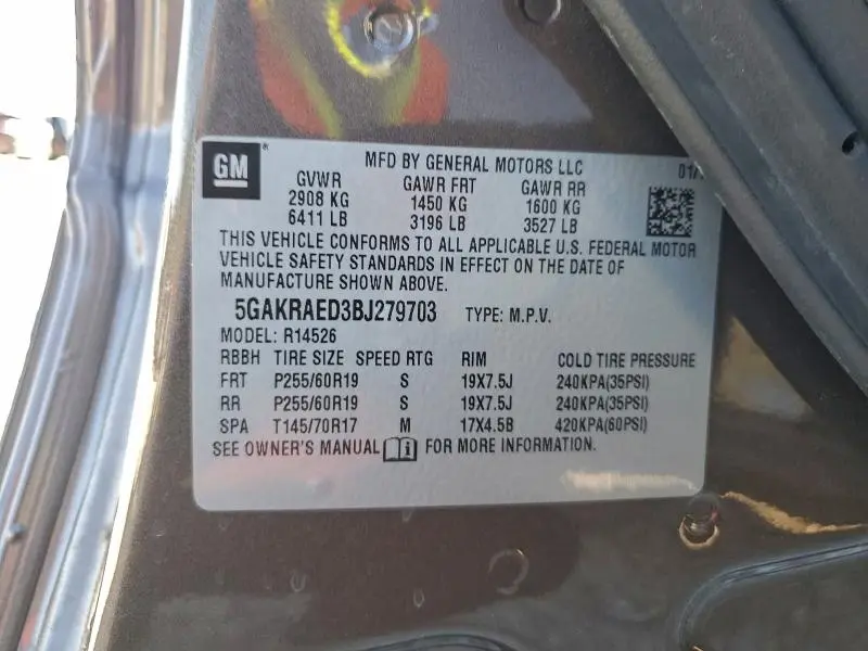 2011 BUICK ENCLAVE CX  