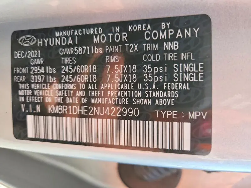 2022 HYUNDAI PALISADE SE  