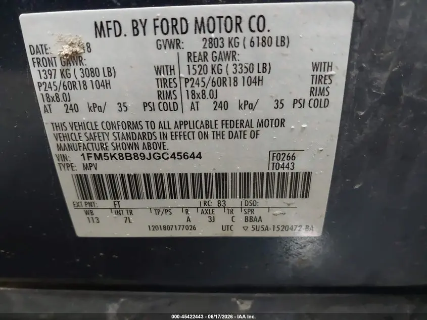 2018 FORD EXPLORER  