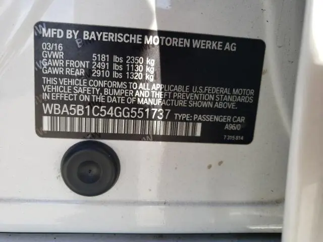 2016 BMW 535 I  