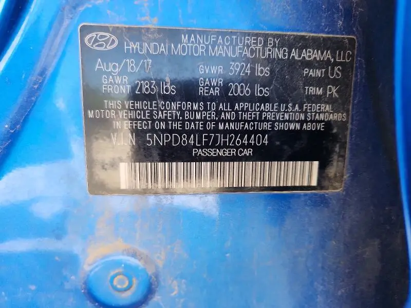 2018 HYUNDAI ELANTRA SEL  