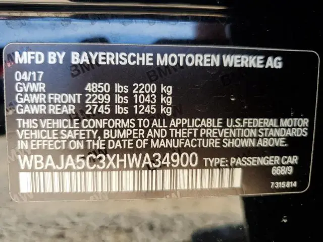 2017 BMW 530 I  