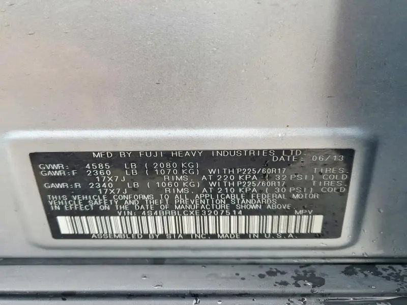 2014 SUBARU OUTBACK 2.5I LIMITED  