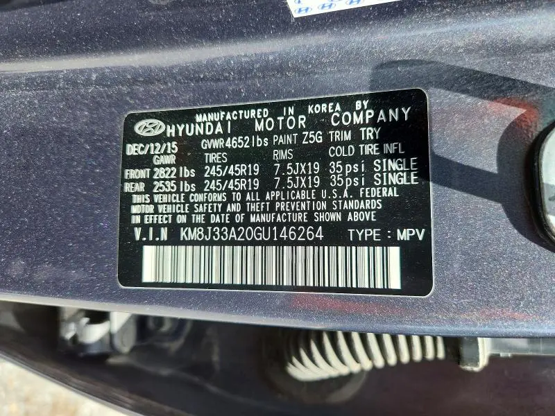 2016 HYUNDAI TUCSON LIMITED  