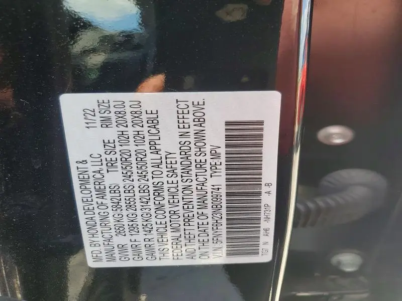 2022 HONDA PILOT SE  