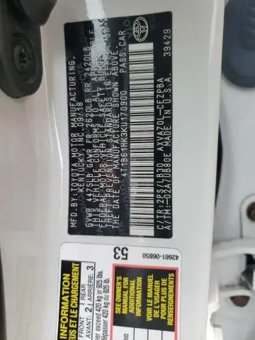 2019 TOYOTA CAMRY XSE  