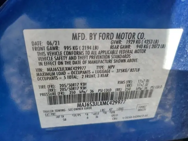2021 FORD ECOSPORT   