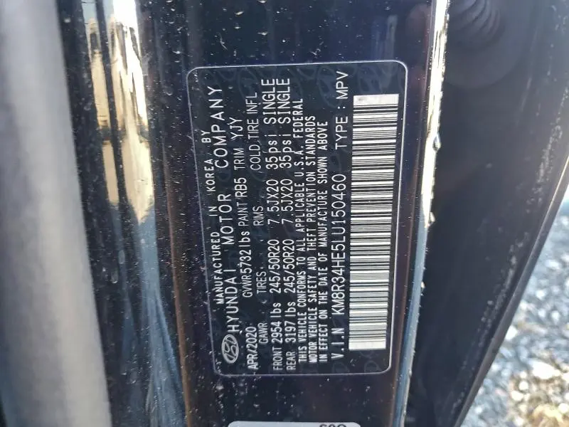 2020 HYUNDAI PALISADE SEL  