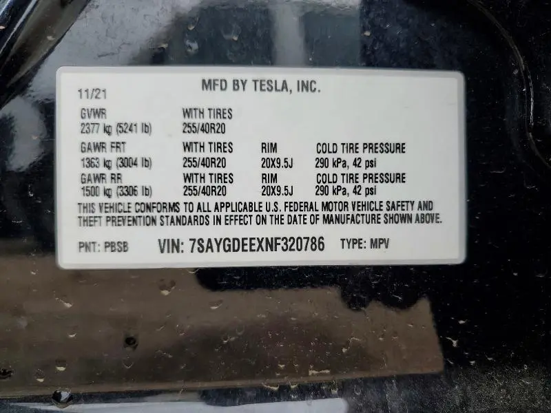 2022 TESLA MODEL Y   
