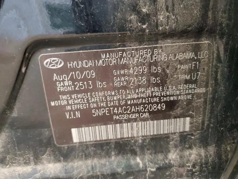 2010 HYUNDAI SONATA GLS  