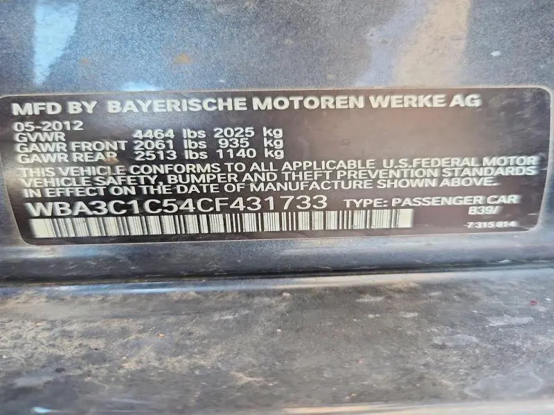 2012 BMW 328 I SULEV  