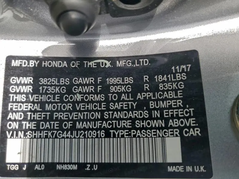 2018 HONDA CIVIC SPORT  