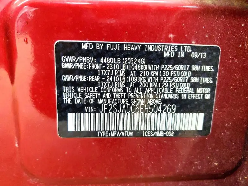 2014 SUBARU FORESTER 2.5I PREMIUM  